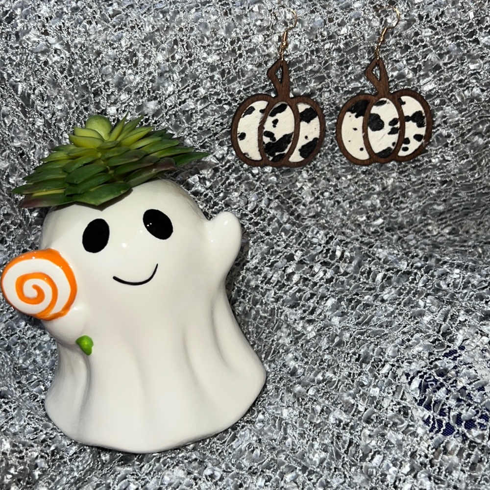🍁🍂Fall Animal Print Pumpkin Earrings🍁🍂